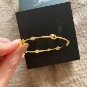 ✨ Citrine and Crystal Jeweled Bangle NIB